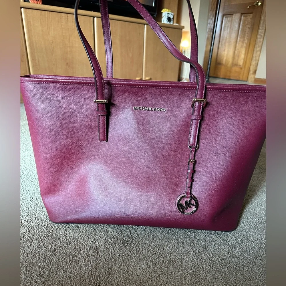 Michael Kors Plum Tote Bag - Picture 1 of 5